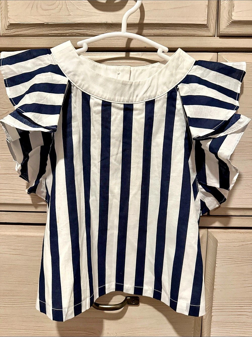 Janie and Jack Girls Striped Ruffle Sleeve Top Size 2T NWT